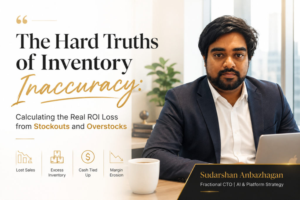 Inventory inaccuracy ROI loss from stockouts and overstocks | Sudarshan Anbazhagan, Fractional CTO