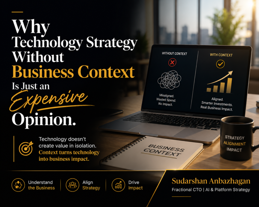 technology strategy business context fractional CTO | Sudarshan Anbazhagan, Fractional CTO
