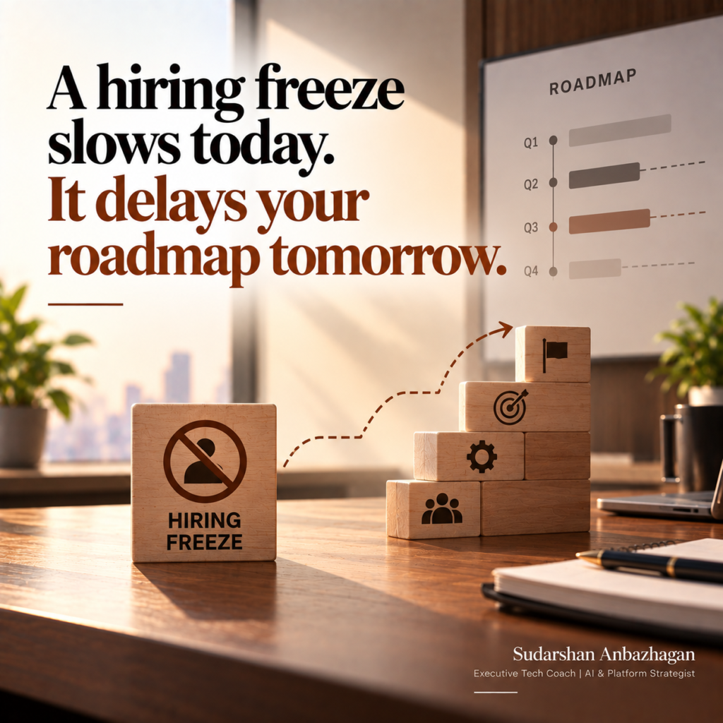 Hiring freeze insight by Sudarshan Anbazhagan, Executive Tech Coach and Fractional CTO