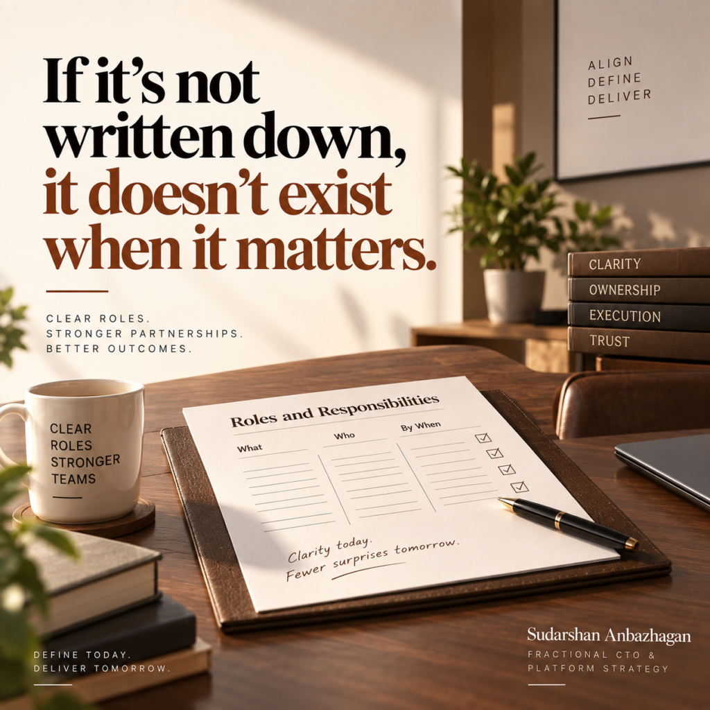 managed team accountability before sprint | Sudarshan Anbazhagan, Fractional CTO