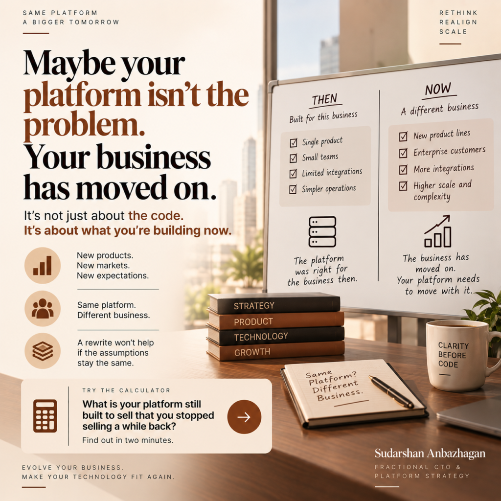 platform mismatch business model | Sudarshan Anbazhagan, Fractional CTO