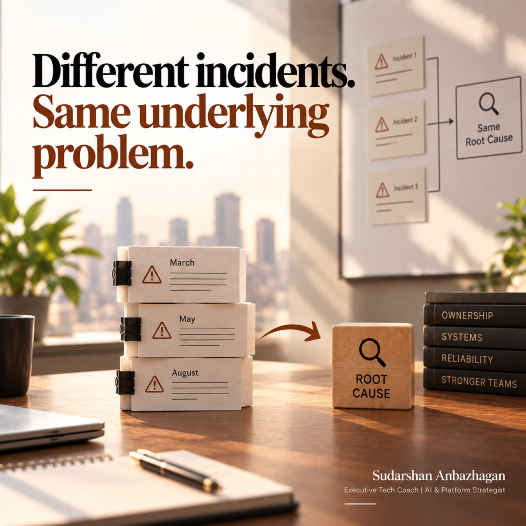 Recurring incidents insight by Sudarshan Anbazhagan, Executive Tech Coach and Fractional CTO