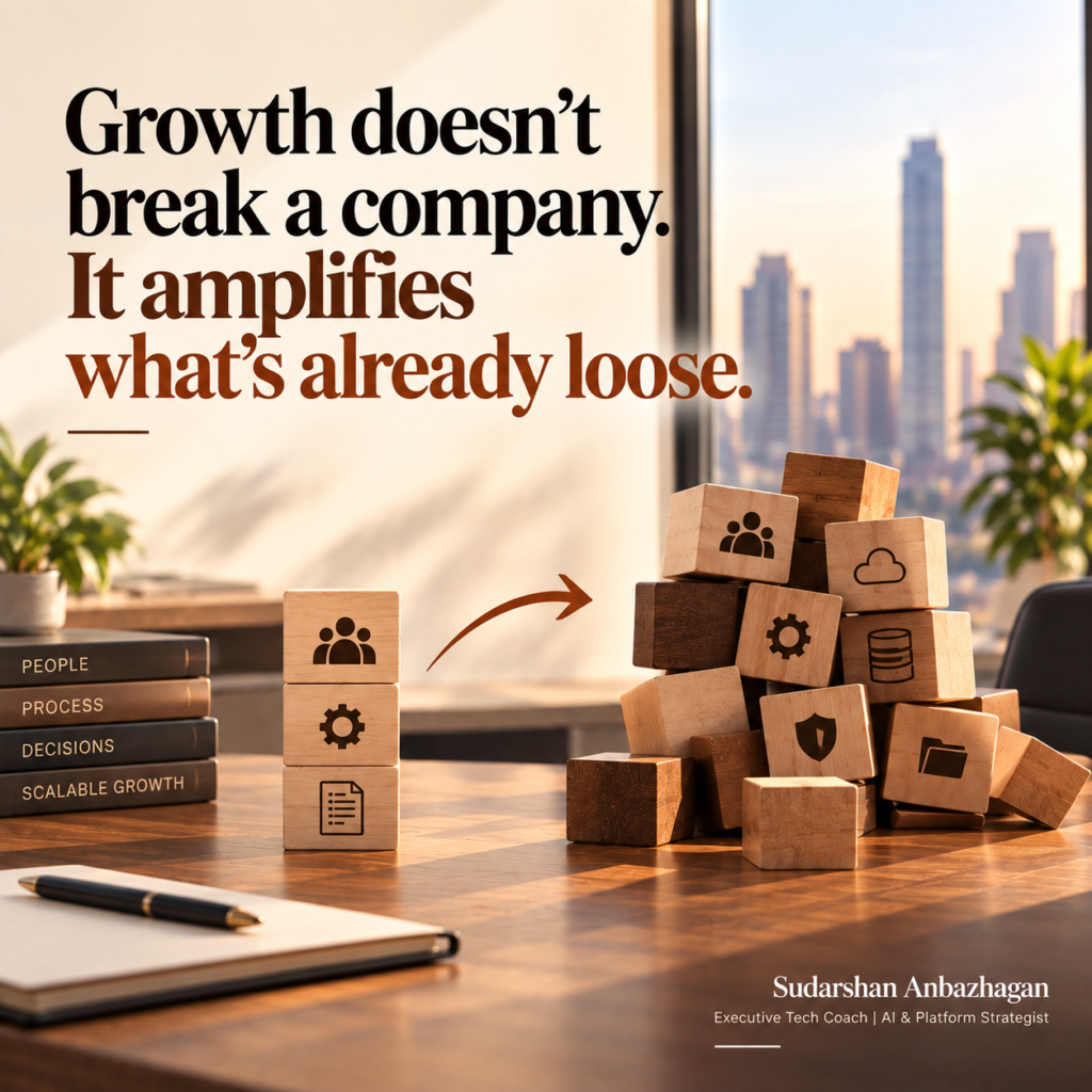 Technology governance for scaling companies insight by Sudarshan Anbazhagan, Executive Tech Coach and Fractional CTO